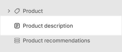 The Product description section selected in Theme editor.