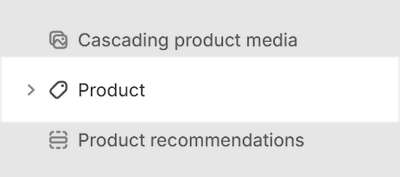 The Product - split section selected in Theme editor.