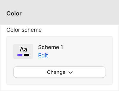 Color scheme options for an example section.
