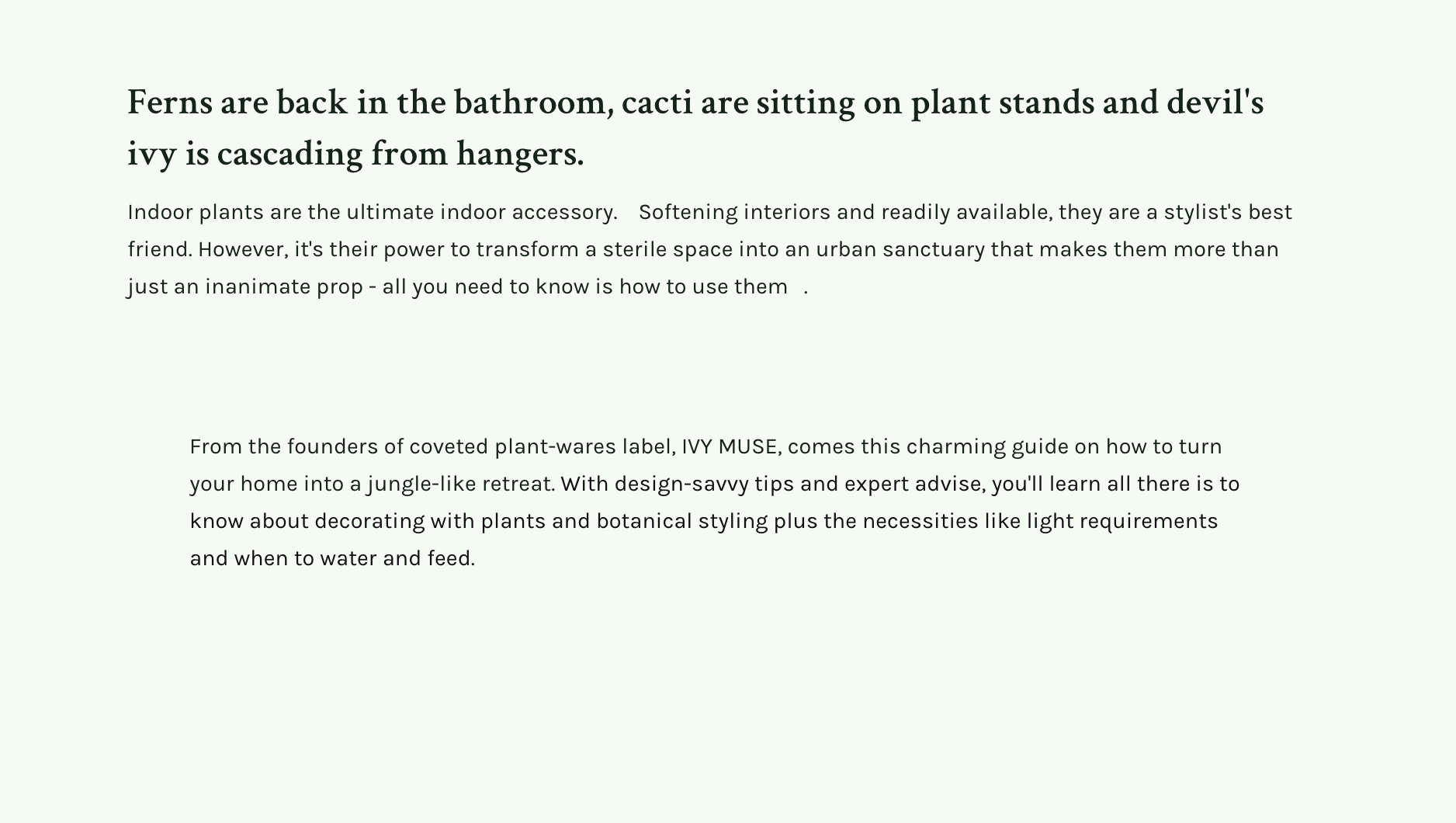 Example text rendered on a product page.