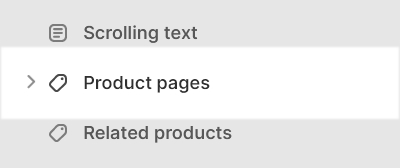 The Product pages in Shopify's Theme editor.