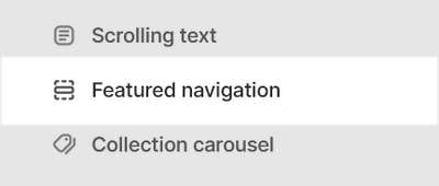 The Featured navigation section selected in Theme editor.