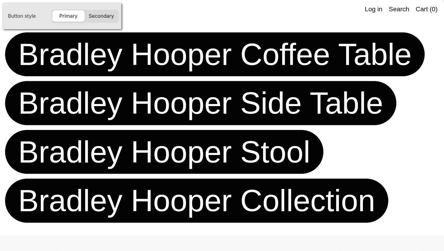 An example Custom links section on a store's home page.