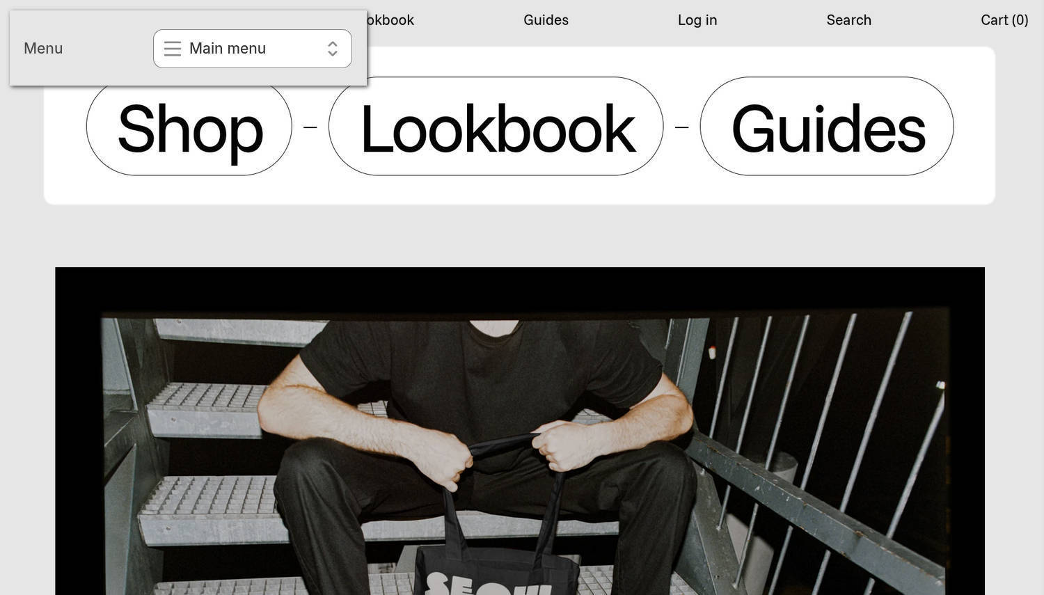 A Featured menu buttons section on a store's home page in the Theme editor.