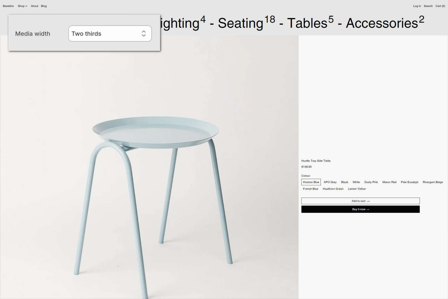 An example Featured product section on a store's home page.