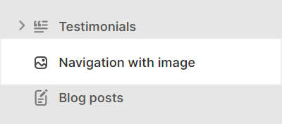 The Navigation with image section selected in Theme editor.