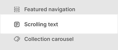 The Scrolling text section selected in Theme editor.