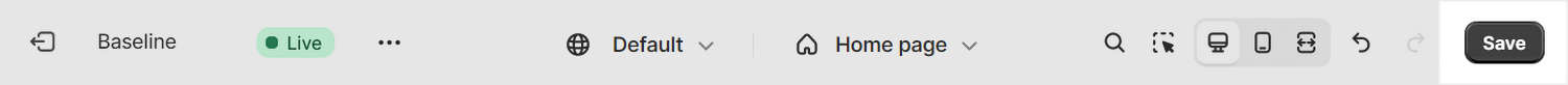 The save button in Theme settings