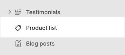 The Product list section selected in Theme editor.