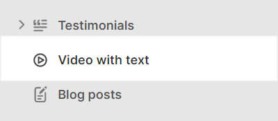 The Video with text section selected in Theme editor.