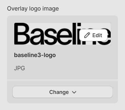 The Header section's image selector's thumbnail preview area in Theme editor.