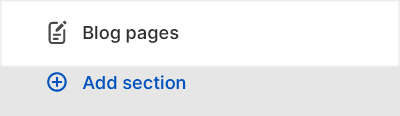 The Blog pages section selected in Theme editor.