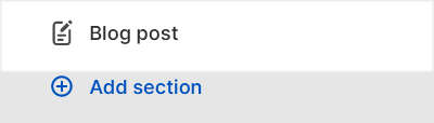 The Blog post section selected in Theme editor.
