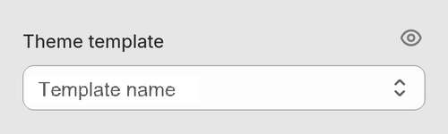 The Theme template drop-down in the Shopify Product editor.