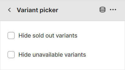 An example store page with strike-through text and a sold out label applied the title text for one of the store's products.