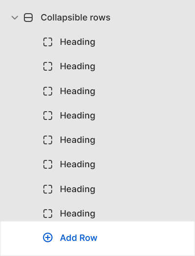 The Collapsible rows Add block menu in Theme editor.