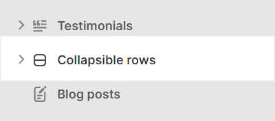 The Collapsible rows section selected in Theme editor.