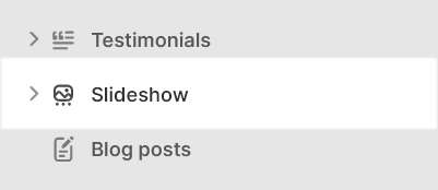 The Slideshow section selected in Theme editor.