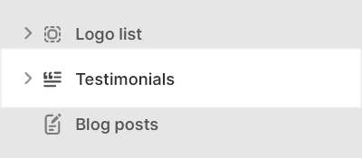 The Testimonials section selected in Theme editor.