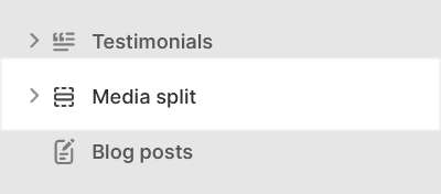 The Video split section selected in Theme editor.