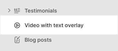 The Video with text overlay section selected in Theme editor.