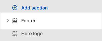 The Footer section selected in Theme editor.