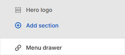 The Menu drawer section selected in Theme editor.