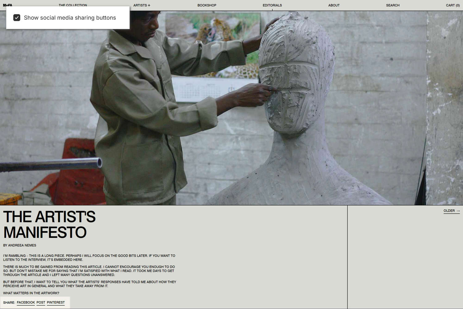 An example Blog post section on a store's home page.