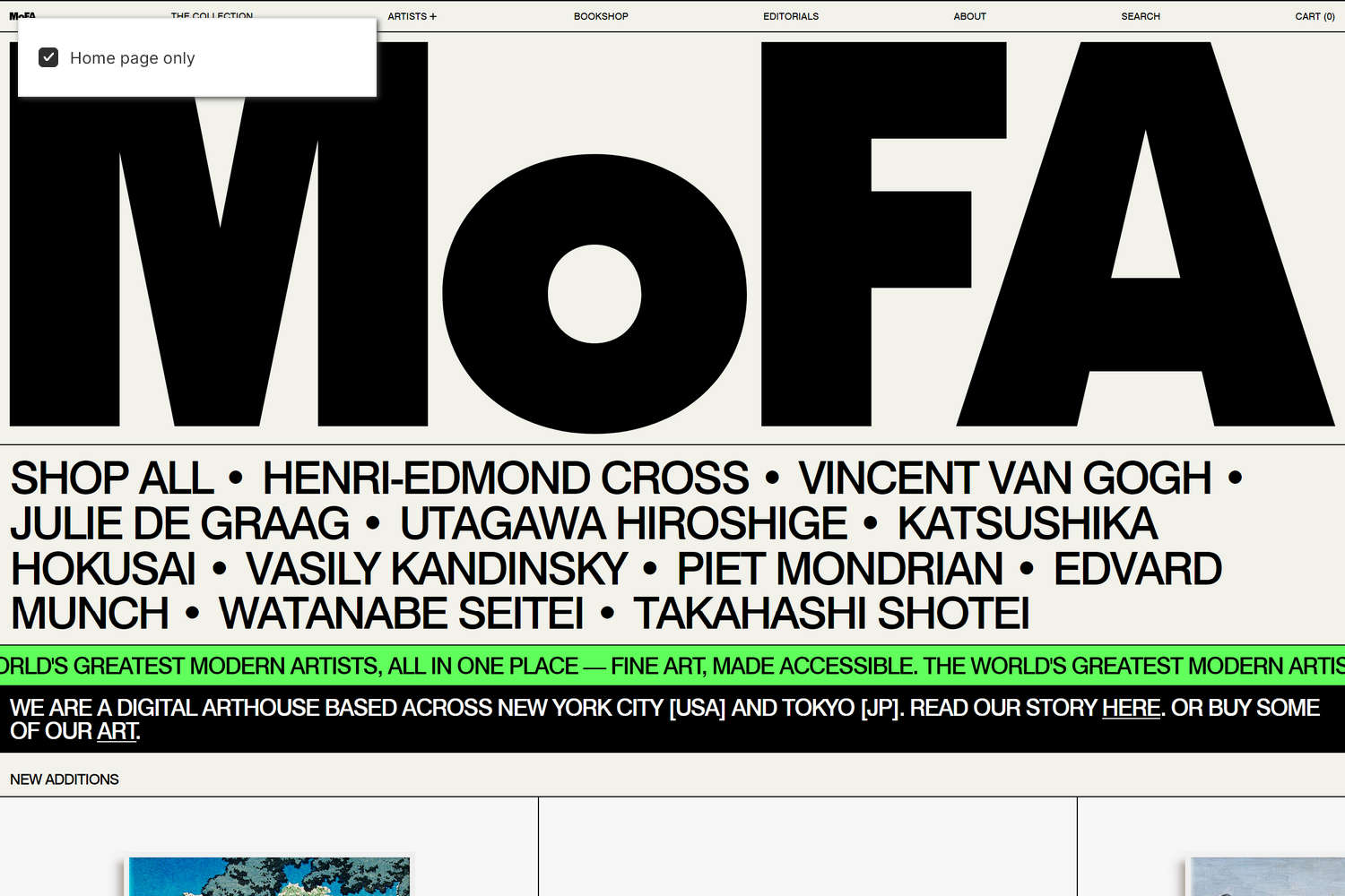 An example Hero logo section on a store's home page.