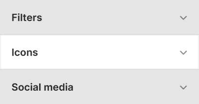 Theme editor's icons Theme settings menu.