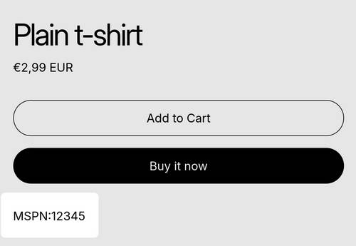 An example product page with a custom metafield.
