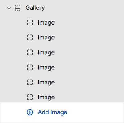 The Gallery section's Add block menu in Theme editor.