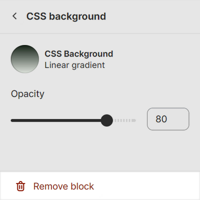The option to remove a CSS background block from an Image with text split section in Theme editor.
