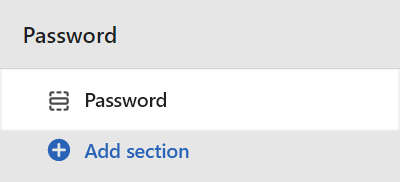 The Password section selected in Theme editor.