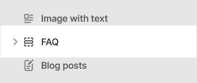 The FAQ section selected in Theme editor.