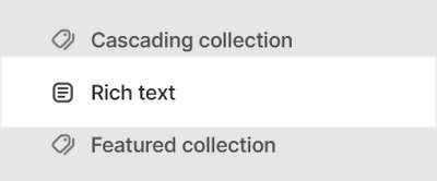 The Rich text section selected in Theme editor.