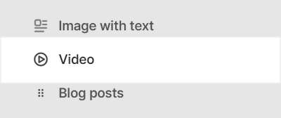 The Video section selected in Theme editor.