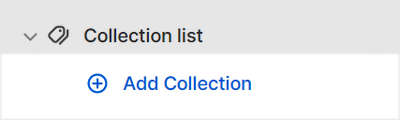 The Collection list section's Add block menu in Theme editor.