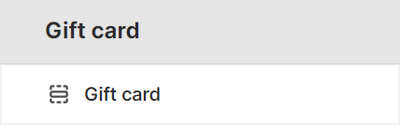 The Gift card section selected in Theme editor.