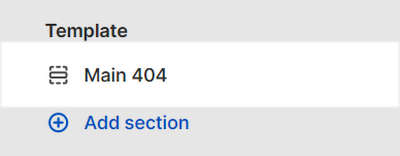 The main 404 section selected in Theme editor.