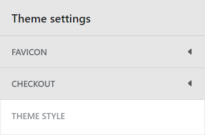 The Theme style menu in Theme settings.