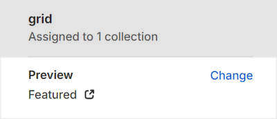 The Collection - grid section menu in Theme editor.