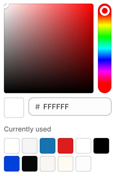 A color picker GUI element in Theme editor's Theme settings menu.