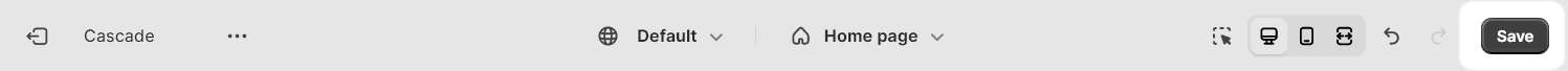 The save button in Theme editor's Theme settings menu.