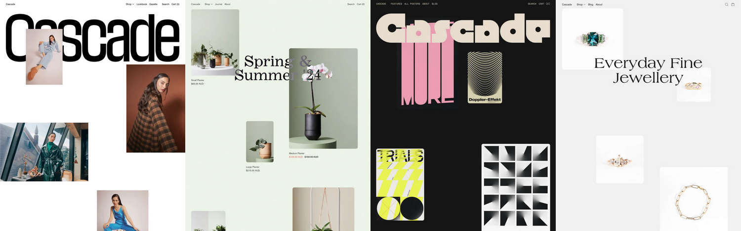 Example Cascade theme homepage.