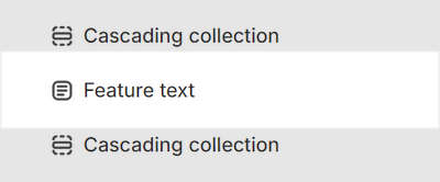 The Feature text section selected in Theme editor.