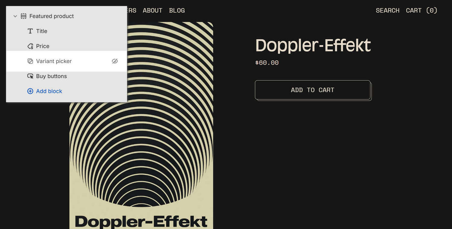 An example Featured product section on a store page.