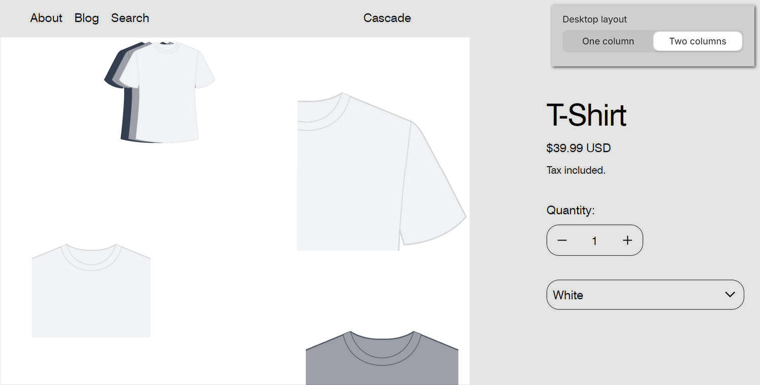 An example Product - cascade section on a store's product page.