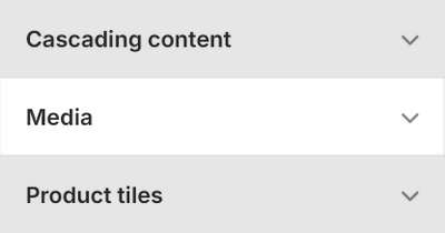 The Theme setting's Media menu in Theme editor.