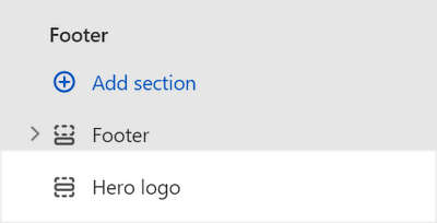 A Hero logo section added to the Footer area in Theme editor.